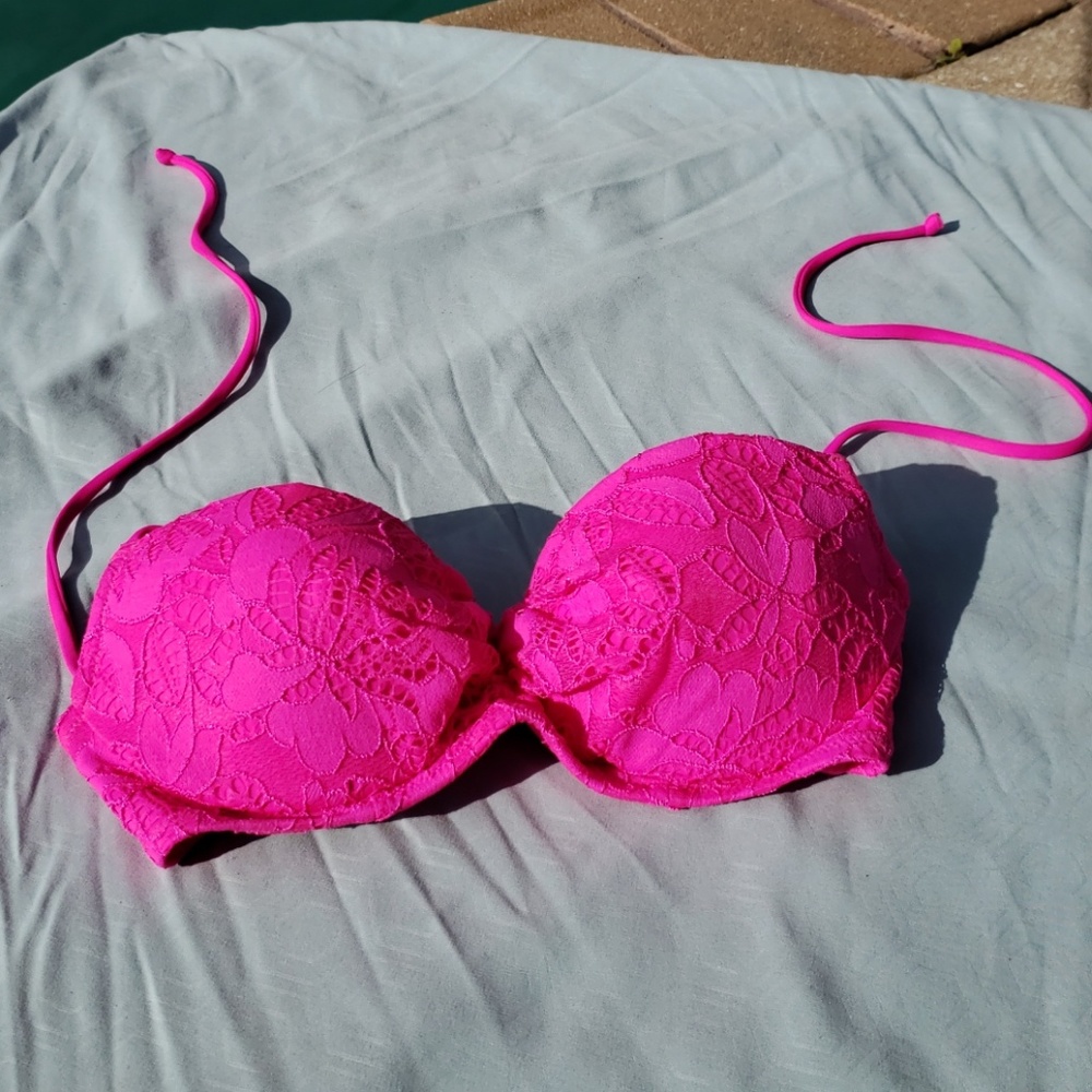 Victoria secret Bright pink strapless bikini top
